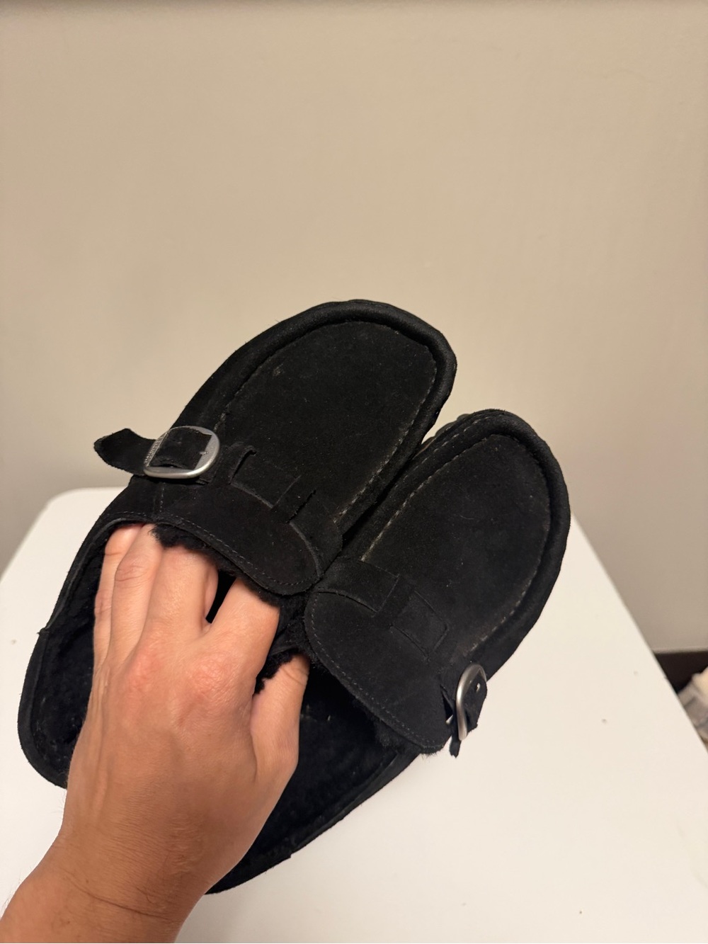 Birkenstock Black Buckley Shearling Suede Clogs Mules Shoes Women’s EU 40 US 9 - Picture 7 of 9